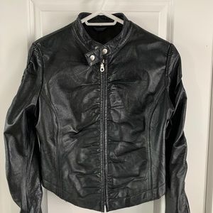 Vintage Leather Crop Jacket